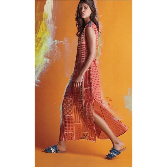 Anthropologie TANVI KEDIA Embroidered Beaded Sol Dress Maxi Bohemian Boho Small - Picture 6 of 16